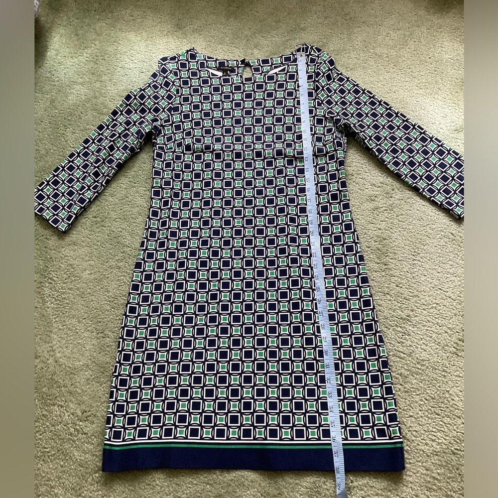 Talbots Mid Sleeve Geometric Pattern Shift Dress - Picture 12 of 14